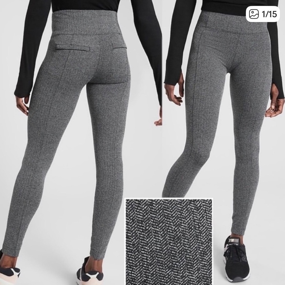 Athleta Delancey Gray Herringbone Leggings
